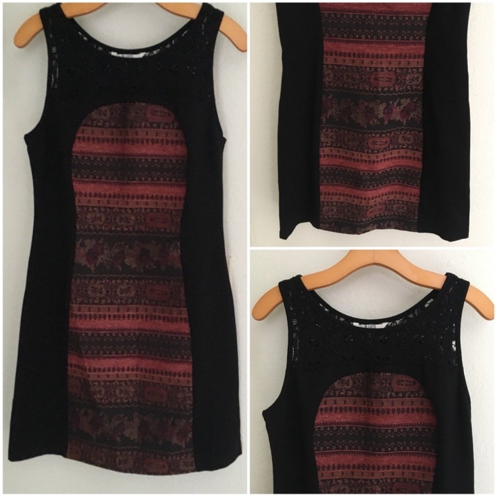 BB Dakota Black and Red Sheath Mini Dress size 10